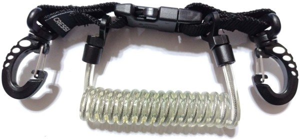 Cressi Coiled Lanyard with Clip Snaps