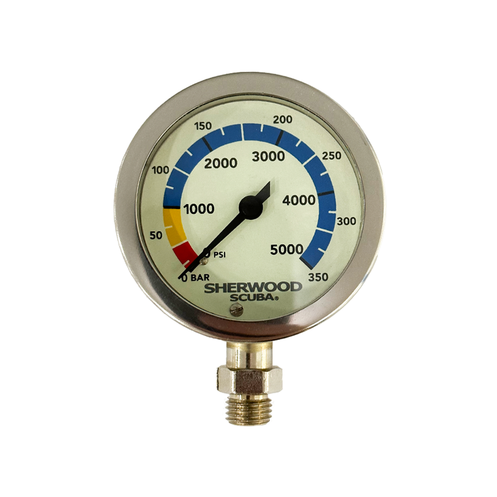 Sherwood Brass Pressure Gauge (No Hose/No Boot)