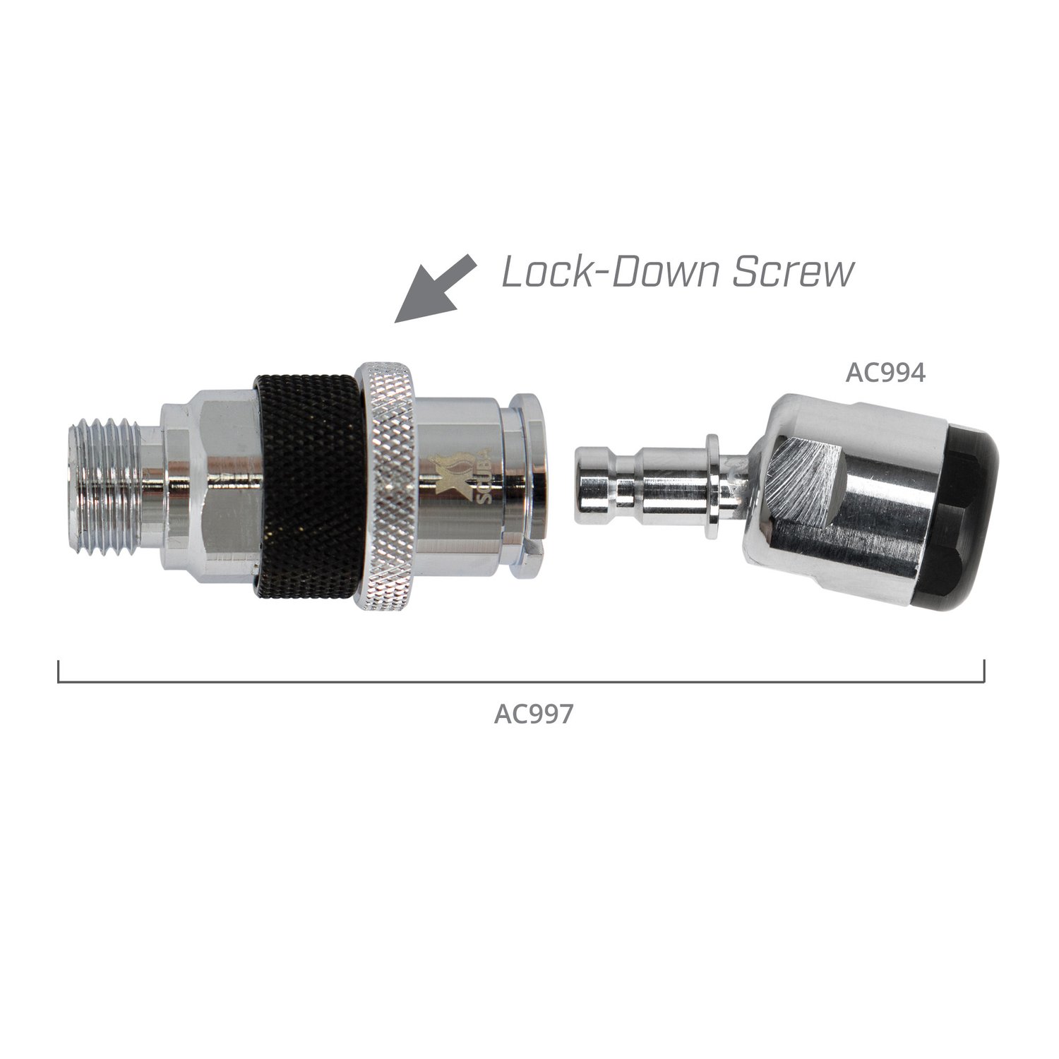 XS Scuba Brass Second Stage Quick Disconnect with Swivel