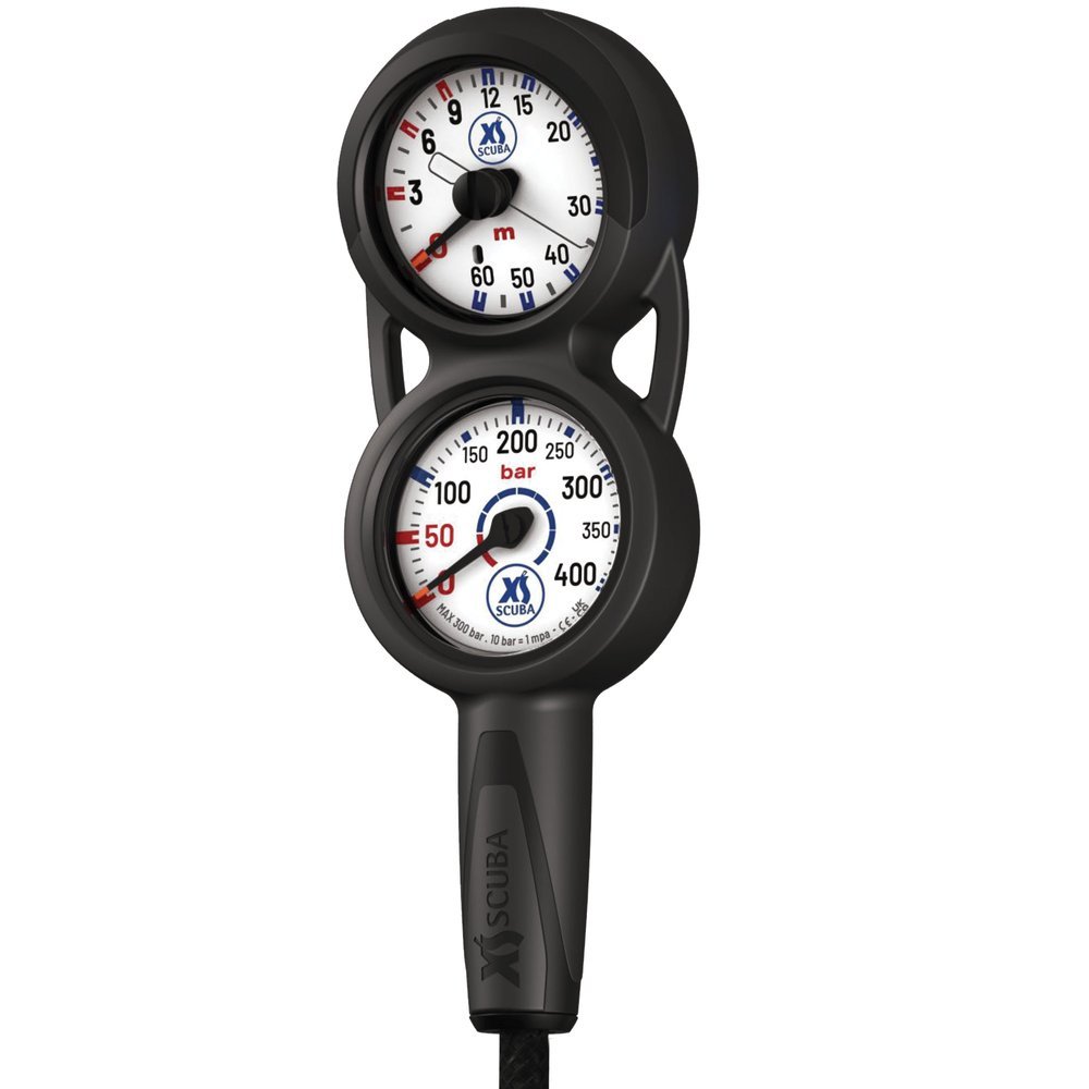 XS Scuba QuikVu Pressure &amp; Depth Gauge Console Metric